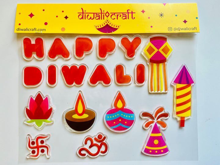 Diwali Window Gel Clings