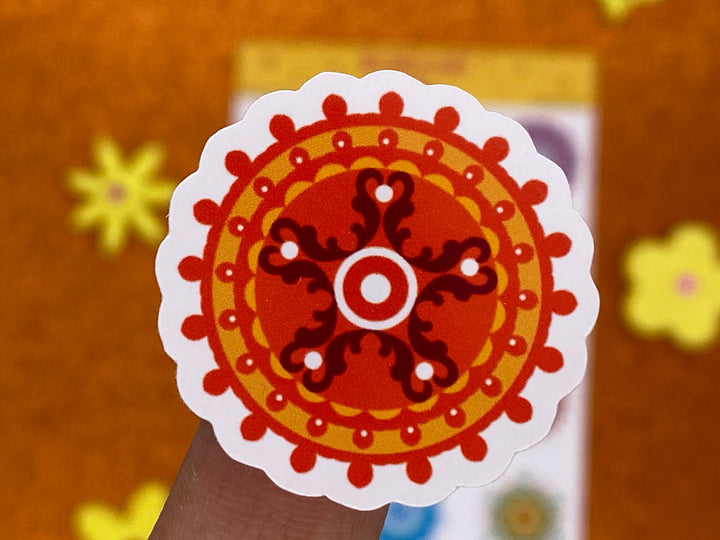 Rangoli Stickers for Diwali - 12 stickers on 1 sticker sheet