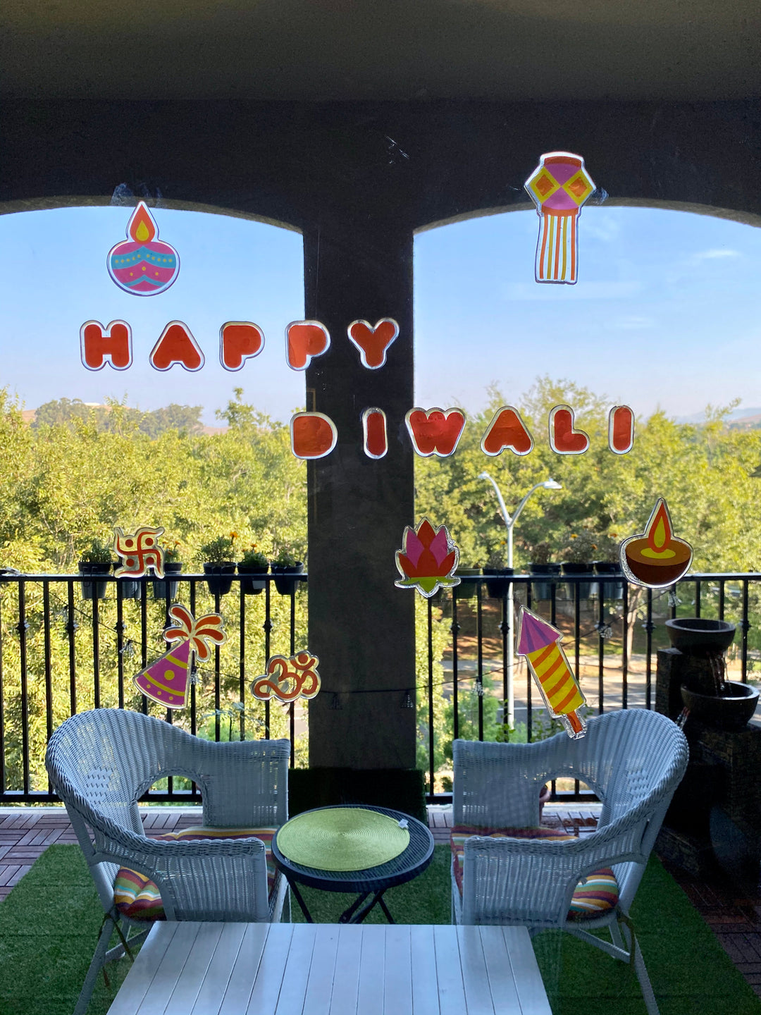 Diwali Window Gel Clings