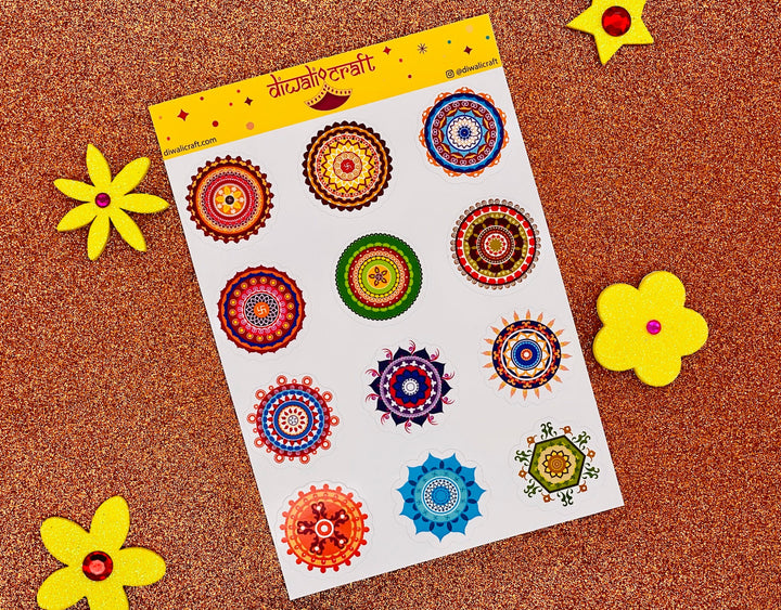 Diwali Gift Box - Diwali Festival Decoration - Window Clings, Washi Tape, Stencils, Stickers for Kids