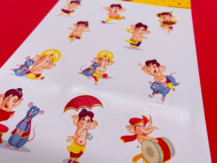 Bal Ganesh Stickers - 11 stickers on 1 sticker sheet