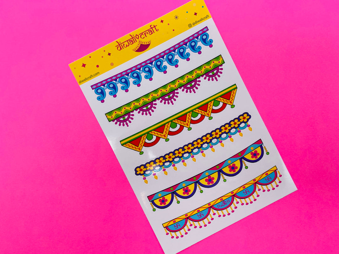 Toran Stickers - 6 toran stickers on 1 sticker sheet