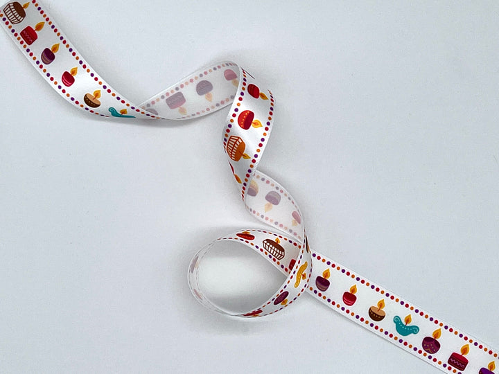 Modern Diya Design Ribbon perfect for embellishing gifts, bouquets at Indian festivals or wedding, sangeet, haldi, mehendi ceremonies