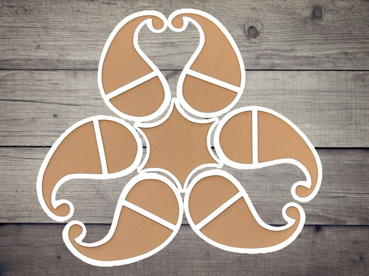 Rangoli Decoration Set Paisley, Mess Free - Set of 7 Mat, 6 inches tall for Weddings, Puja, Diwali, Home Decor, Entryway Door