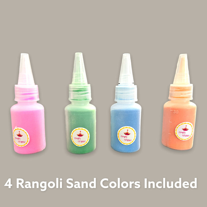 Rangoli Decoration Set Paisley, Mess Free - Set of 7 Mat, 6 inches tall for Weddings, Puja, Diwali, Home Decor, Entryway Door