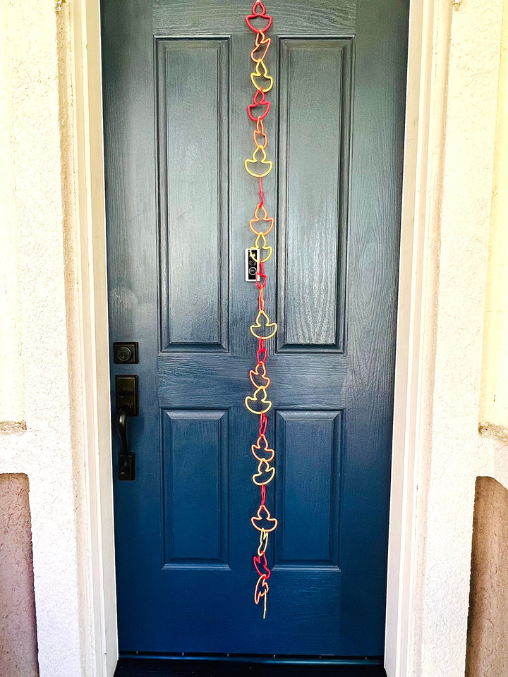 Diwali Diya Toran Banner Garland Decoration, Includes 2 Packs - 24 Pieces each of interlocking Diya, No Assembly Required, 6 feet Length