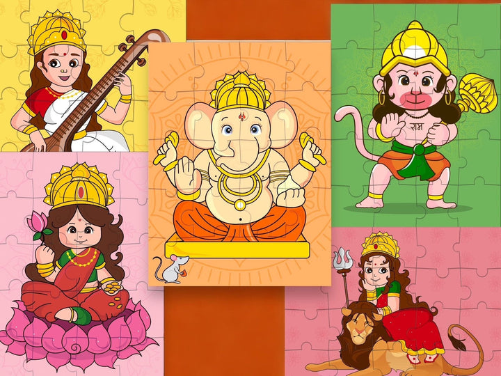Set of 5 - Hindu Gods &amp; Goddesses Jigsaw Puzzle