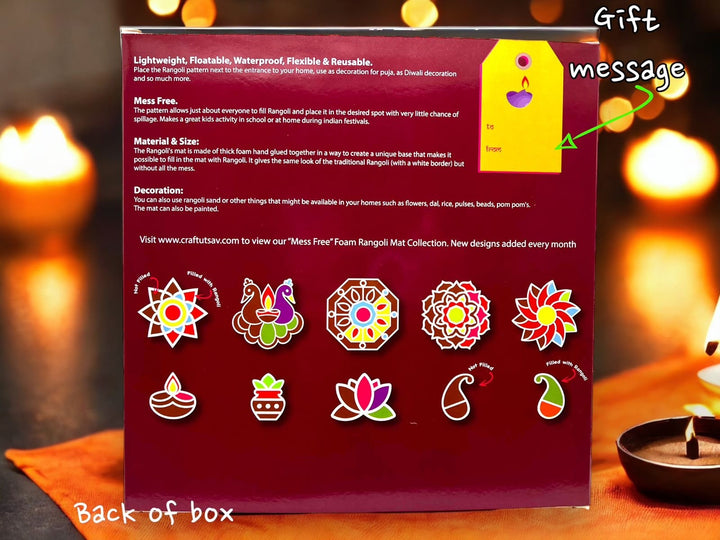 Peacock Diwali Rangoli Mat (Set of 2)