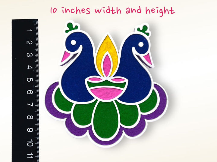 Peacock Diwali Rangoli Mat (Set of 2)