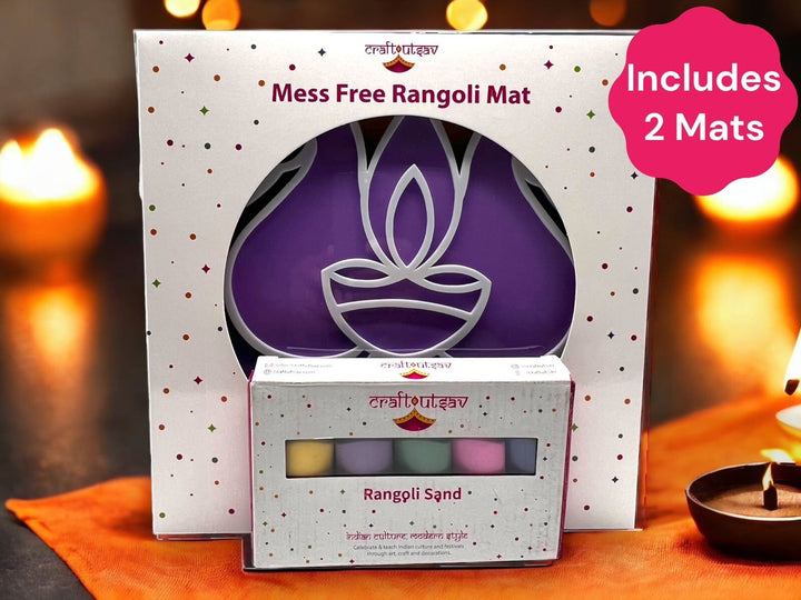 Peacock Diwali Rangoli Mat (Set of 2)